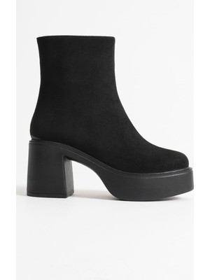 Alice Dress Keti Kadın Siyah Süet Topuklu Bot