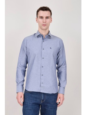 Paco Romano Erkek Slim Fit Dar Yaka Lacivert Gömlek