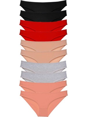 Leopardess 10 adet Süper Eko Set Likralı Kadın Slip Külot