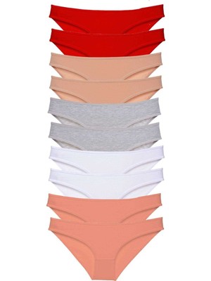 Leopardess 10 adet Süper Eko Set Likralı Kadın Slip Külot