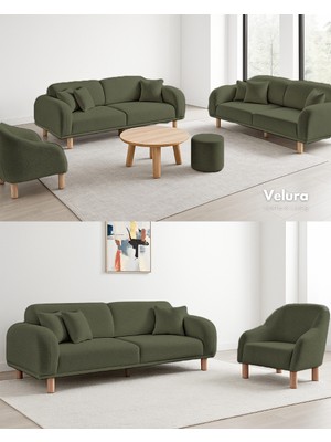 Lara Koltuk Takımı & Oturma Grubu - Yeşil (3+3+1+1)