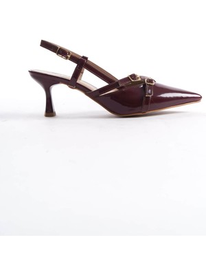 Alice Dress Perla Kadın Bordo Rugan Topuklu Ayakkabı