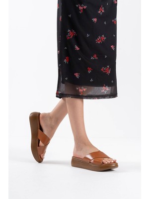 Alice Dress Fayn Taba Hakiki Deri Terlik