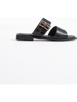 Alice Dress Alessi Siyah Hakiki Deri Terlik