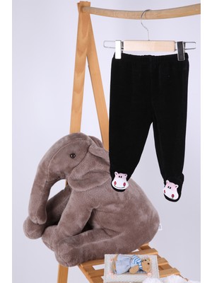 Baby Hola Kadife Oyuncaklı Kız Erkek Bebek Çocuk Pantolon Pembe İnek03-1521