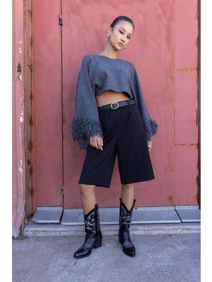 Nisan Triko Püsküllü Triko Kazak