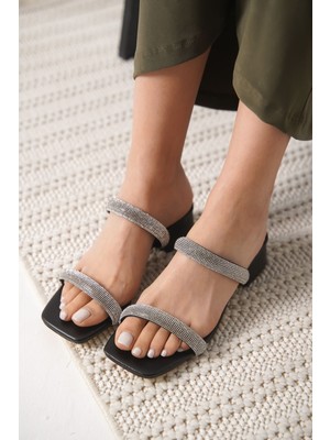 Alice Dress Stella Kalın Topuklu Siyah Kadın Terlik