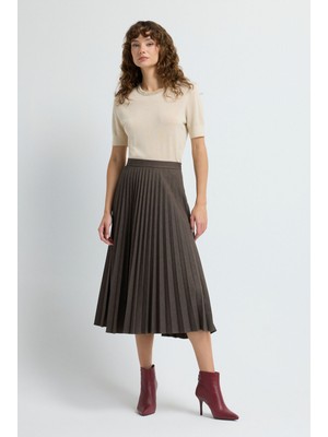 Adl Piliseli Gabardin Etek Kahve 12745683000