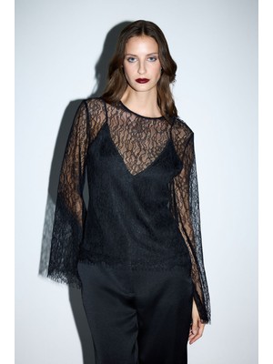 Adl Mert Aslan  Dantel Bluz Siyah 11545972000