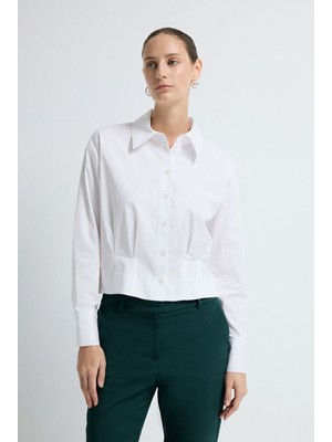Adl Pile Detaylı Gömlek Beyaz 13046051000
