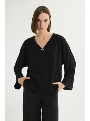 Love My Body Yarasa Kollu Bluz Siyah 115L9667000
