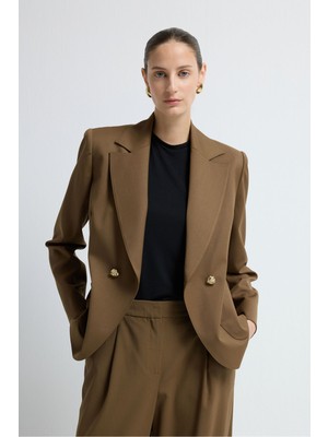 Adl Kruvaze Gabardin Ceket Olive 11944785001