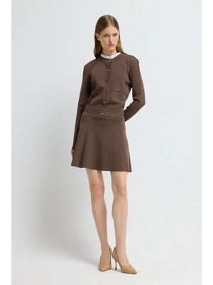 Adl Toka Detaylı Triko Etek Mocha 12745590000