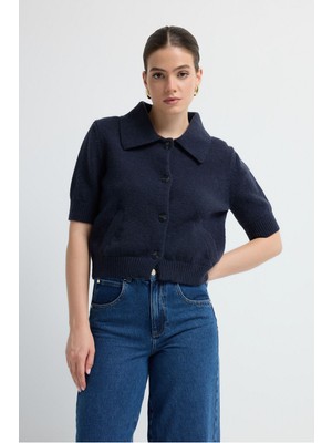 Adl Erkek Yaka Triko Hırka Lacivert 13445612000