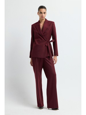 Adl Geniş Paça Pantolon Bordo 15345734000
