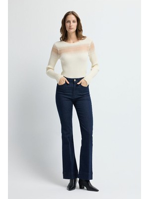 Adl Ispanyol Paça Denim Pantolon Lacivert 15345886000