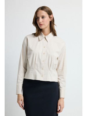 Adl Pile Detaylı Gömlek Vanilya 13046051000