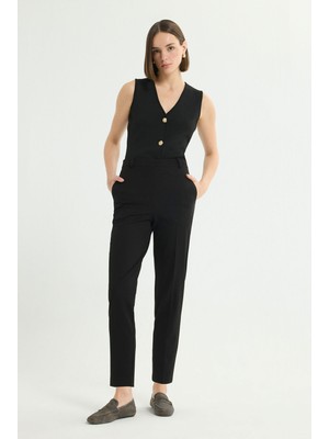 Love My Body Yandan Fermuarlı Pantolon Siyah 153L9785000