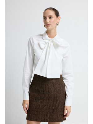 Adl Bağlama Detaylı Poplin Gömlek Beyaz 13046029000