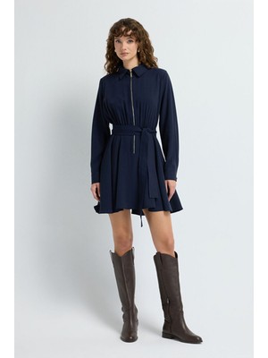 Adl Fermuarlı Elbise Lacivert 12445731000