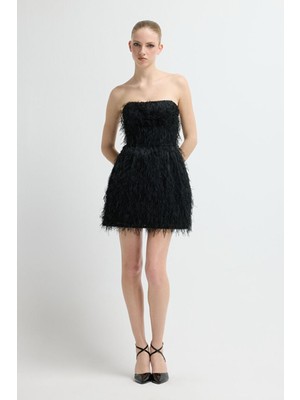 Adl Straplez Mini Elbise Siyah 12444009005