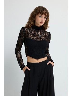 Adl Dantel Bluz Siyah 11546006000