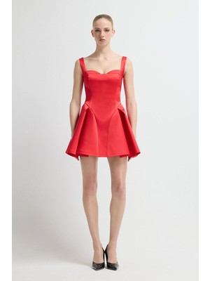Adl Askılı Mini Elbise Kırmızı 12445465000