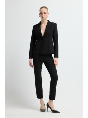 Adl Taş Detaylı Yandan Cepli Pantolon Siyah 15346085000