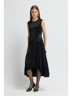 Adl Volanlı Elbise Siyah 12445806000