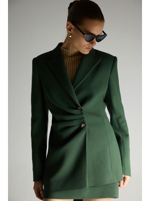 Adl Drape Detaylı Ceket Yeşil 11946013000