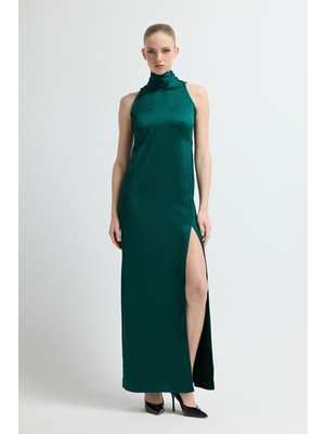 Adl Halter Yaka Elbıse Yeşil 12444660002