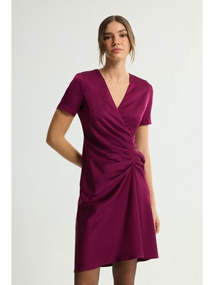 Love My Body Büzgü Detaylı Elbise Mürdüm 124L9654000