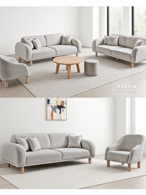 Lara Koltuk Takımı & Oturma Grubu - Gri (3+3+1)