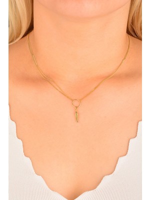 Cebeci Halkadan Sarkan Yaprak Kolye