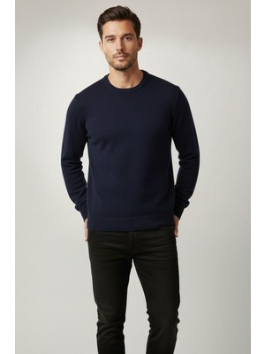 Wkm Slim Kesim Yumuşak Dokulu Tüylenmeyen Bisiklet Yaka Erkek Triko Kazak