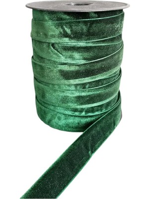 Özel Lastik 2 cm Yeşil Kadife Kurdele 3 Mt, Paketlik Kurdele, Hediye Paketi Kurdele, Yılbaşı Kurdele