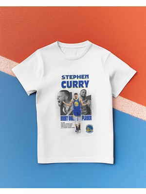 Stil-X Stephen Curry Baskılı %100 Pamuklu Bisiklet Yaka  Tshırt