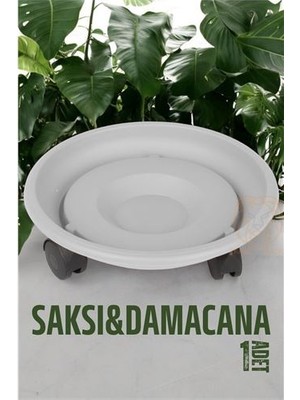 Skygo Tekerlekli Saksı Altığı 37 Cm Beyaz