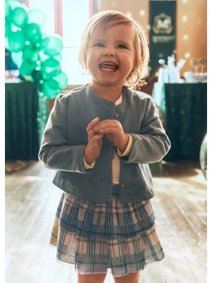 Mayoral Kız Bebek 3’lü Takım (1-4 Yaş) – Ekru Bluz, Mavi Ceket ve Etek