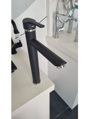 Herma Yüksek Çanak Lavabo Bataryası Mat Siyah