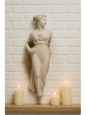 Yaratıcı Sanatlar Atölyesi 50 cm Büyük Boy Roma Kadını 3 Boyutlu Duvar Heykeli Antik Roma Yunan Heykel