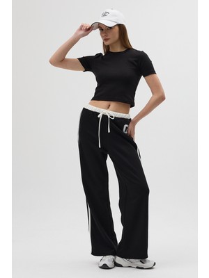 Rays Siyah Baskılı Bel Lastikli Eşofman 8367A