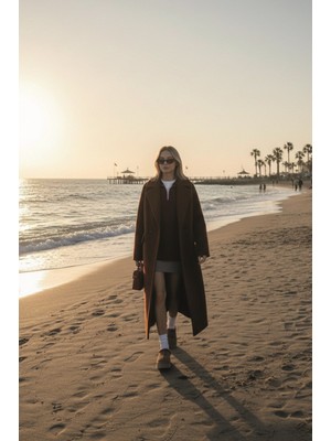 Barbora Kışlık Astarlı Detaylı Kadın Kaşmir Kaban