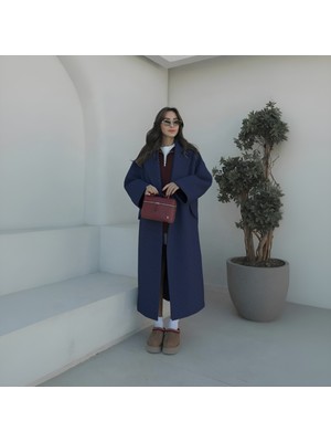 Barbora Kışlık Astarlı Sırtı Detaylı Kadın Kaşmir Kaban