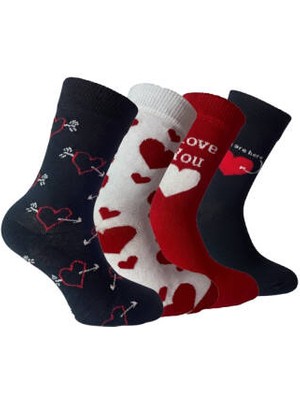 Meristanbul Gift Edition Çorap Seti, 35-38, 4'lü, Kalpli, Özel Seri
