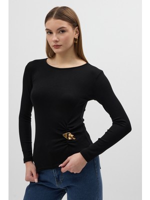 Rays 8221A Bel Toka Detay Bluz Siyah