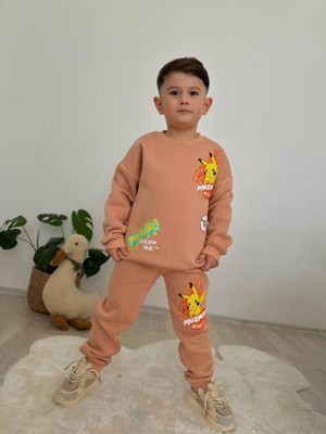 3 Ip Şardonlu Pikachu Ön Arka Baskılı Takım