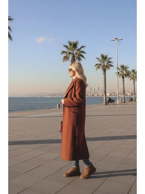 Barbora Kışlık Astarlı Detaylı Kadın Kaşmir Kaban