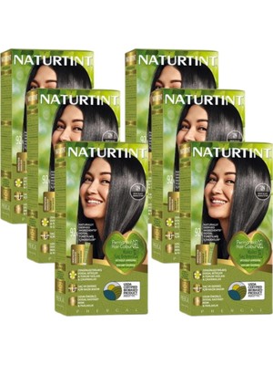 Naturtint 1n Abanoz Siyahı Doğal Saç Boyası 170ML 6'lı Set