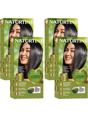 Naturtint 1n Abanoz Siyahı Doğal Saç Boyası 170ML 4'lü Set